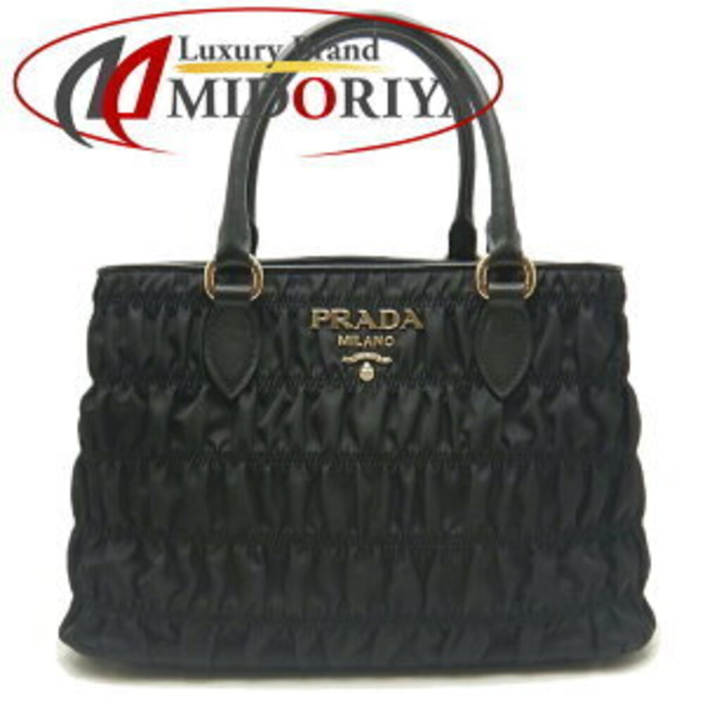 PRADA Handbag Tessuto Leather Nero Black